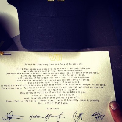 Lettre de J.J. Abrams Fin de Tournage SW VII.jpg