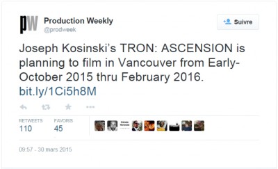 Production Weekly sur Twitter - -Joseph Kosinski’s TRON- ASCENSION.jpg