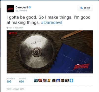 Daredevil sur Twitter - -I gotta be good  So I make things. I'm good at making things. #Daredevil http---t.co-AWD4JgOYOl-.jpg