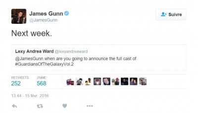 James Gunn sur Twitter - -Next week  https---t.co-BkPkzHIuGI-.jpg