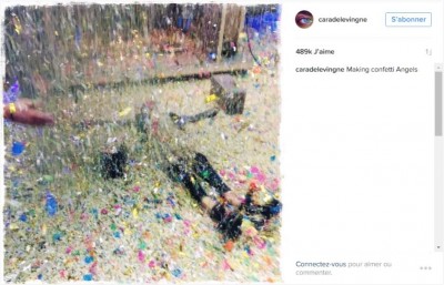 Cara Delevingne sur Instagram - Making confetti Angels.jpg