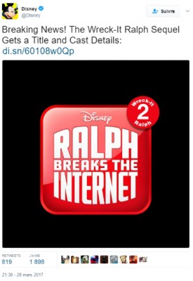 Disney sur Twitter - -Breaking News! The Wreck-It Ralph Sequel Gets a Title and Cast Details- https---t co-hn6oph6OLC https---t.co-FLGZ65OykG-.jpg