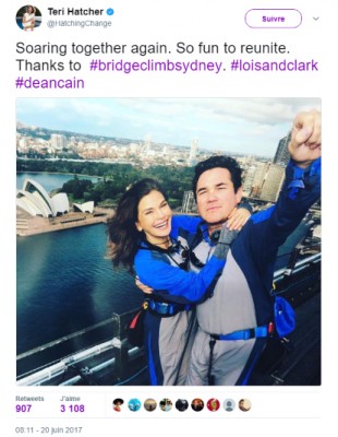 Teri Hatcher sur Twitter - -Soaring together again  So fun to reunite. Thanks to #bridgeclimbsydney. #loisandclark #deancain https---t.co-DsybqubXsc-.jpg