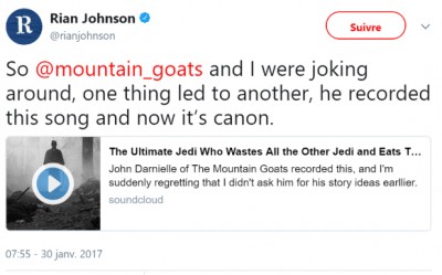 Rian Johnson sur Twitter _ _So @mountain_goats and I were joking around, one thing led to another, he recorded this song and now it’s canon  https___t.co_0vCdZTO6iO_.jpg