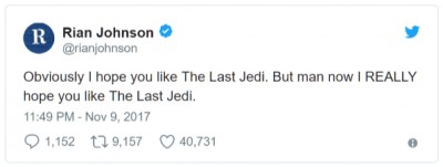 Rian Johnson Has The Perfect Reaction To The News He'll Direct A New STAR WARS Trilogy.jpg