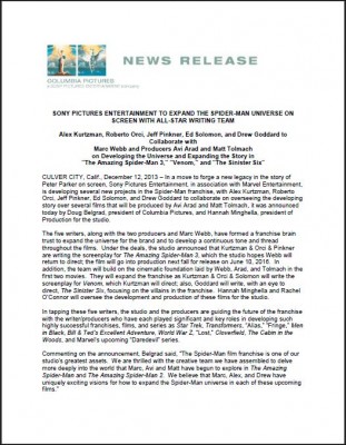 The Amazing Spiderman Press Release (1).JPG