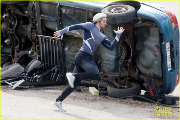 Stars shoot action scenes on the set of 'The Avengers 2' in Italy **USA ONLY**
