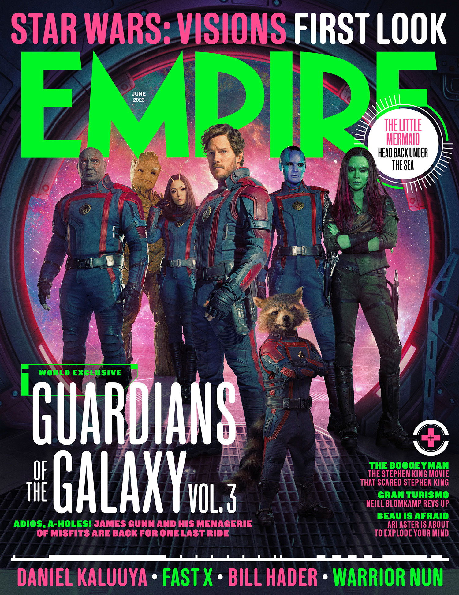 Les Gardiens de la Galaxie Vol. 3 : Star-Lord et son équipe en couverture  d'Empire !